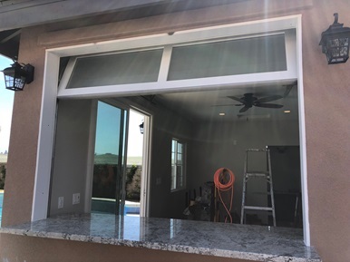 Counter full view garage door